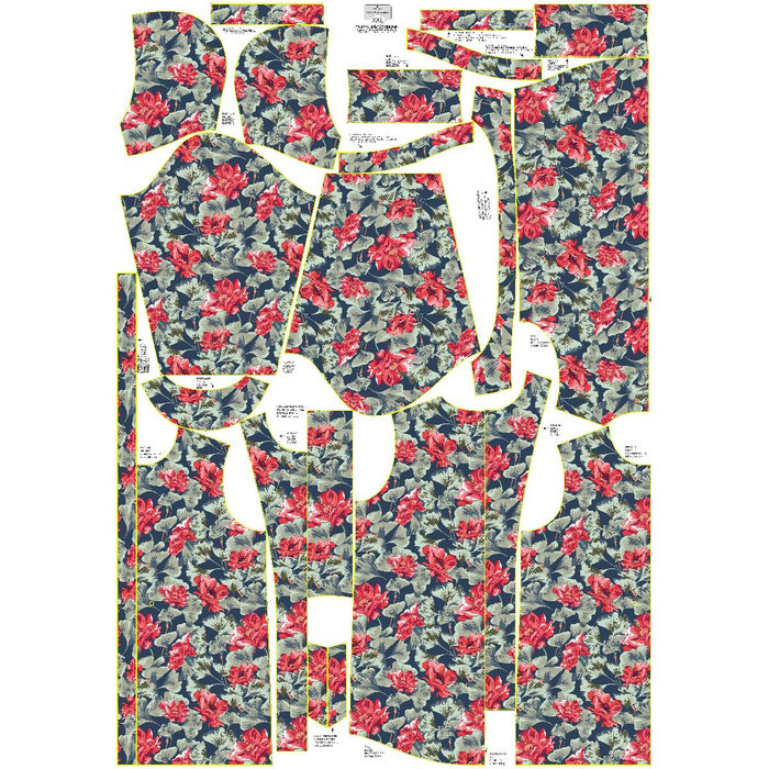 WOMEN'S PARKA (ANNA) - RED POPPIES (RED GARDEN) - softshell L