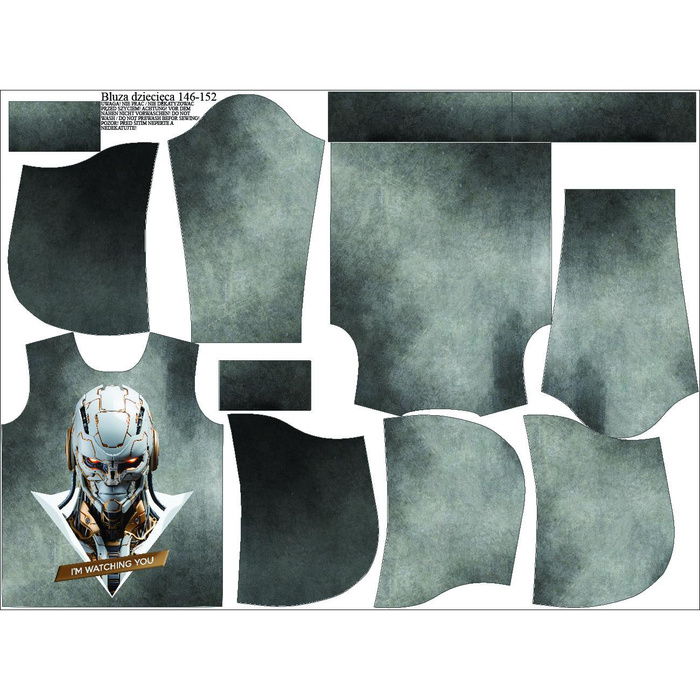 KID'S HOODIE (ALEX) - ROBOT-WZ.4- looped knit fabric (98/104)