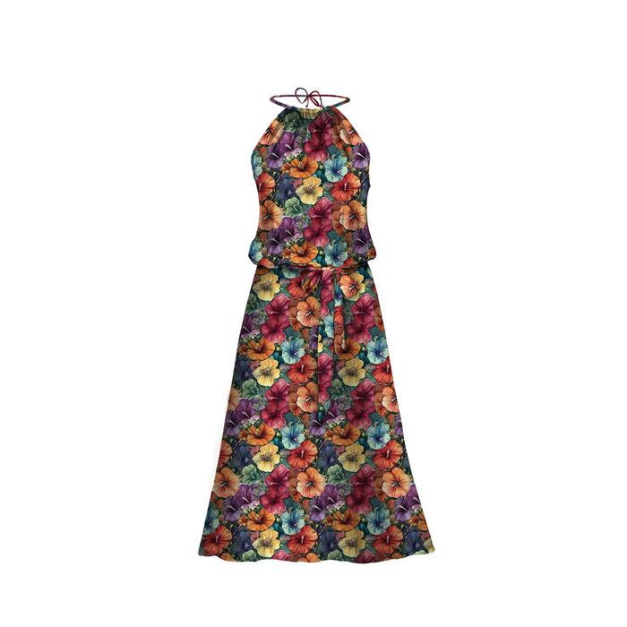 DRESS "DALIA" MAXI (XXL-XXXL) - FLOWERS pat.48 - sewing set