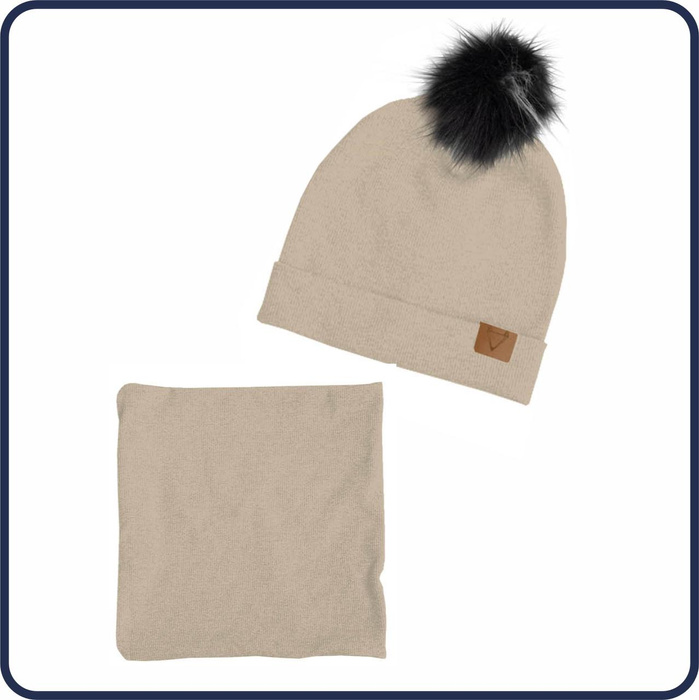 BÉŽOVÁ - Kreativní sada pro šití čepici a nákrčníku