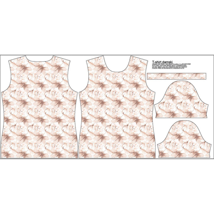 DAMEN T-SHIRT - RETRO FLOWERS m. 1 - Single Jersey  