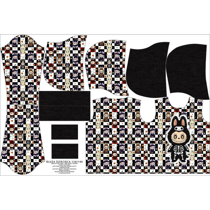 DZIECIĘCA BLUZA Z KAPTUREM (ALEX) - Creepy cut halloween wz.1 - zestaw do uszycia (86/92)