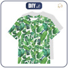 KID’S T-SHIRT - TROPICAL LEAVES pat. 2 / white - single jersey (92/98)
