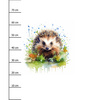 WATERCOLOR HEDGEHOG - panel (75cm x 80cm) Cotton woven fabric