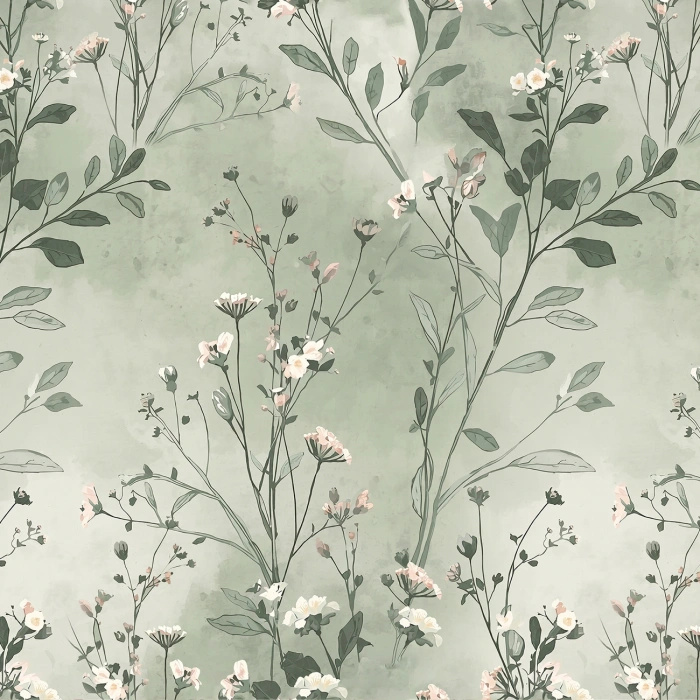 PASTEL FLOWERS WZ. 27 - Baumwoll Drillich