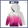 KID'S HOODIE (ALEX) - SPECKS (fuchsia) - looped knit fabric (122/128)
