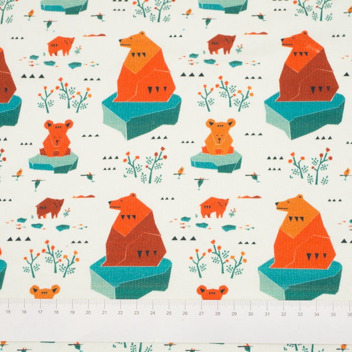 GEO BEARS ON ICE FLOES - Brushed knit D300