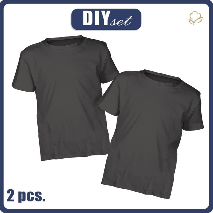 2-PACK - BASIC KID’S T-SHIRT - GRAPHITE - sewing set