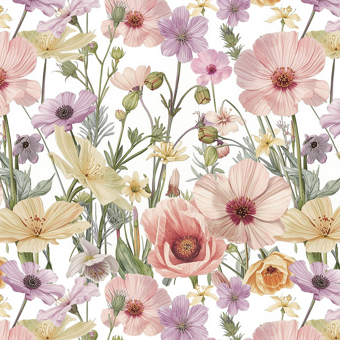PASTEL FLOWERS WZ. 32 - lycra 300g