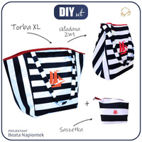 XL Tasche mit Utensilientasche 2 in 1 - ROTES SCHIFF - Nähset