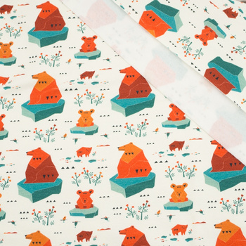 GEO BEARS ON ICE FLOES - looped brushed knit with elastane PDE250