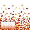 MOTYLKI AURORA RED - panel Single jersey z elastanem (105cm x 150cm)