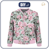 DAMEN BOMBERJACKE (KAMA) - ROSA ROSEN M. 5 / schwarz - Nähset XXL