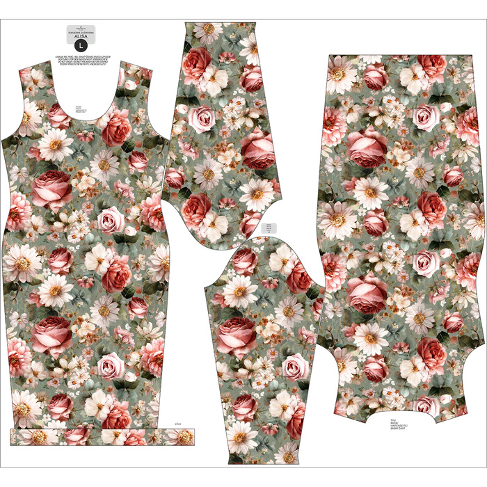 PENCIL DRESS (ALISA) - FLOWERS WZ. 64 - sewing set