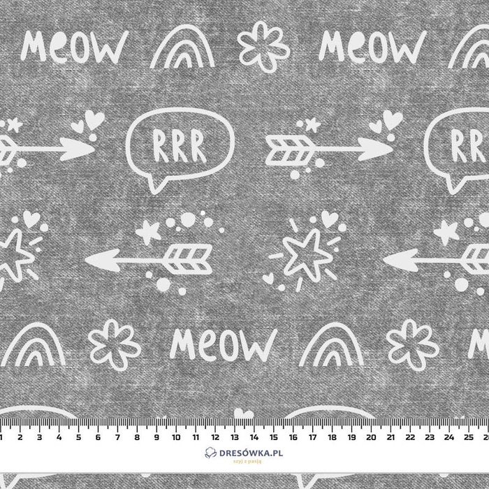 ARROWS / rrr (CATS WORLD ) / ACID WASH GREY  - single jersey with elastane 