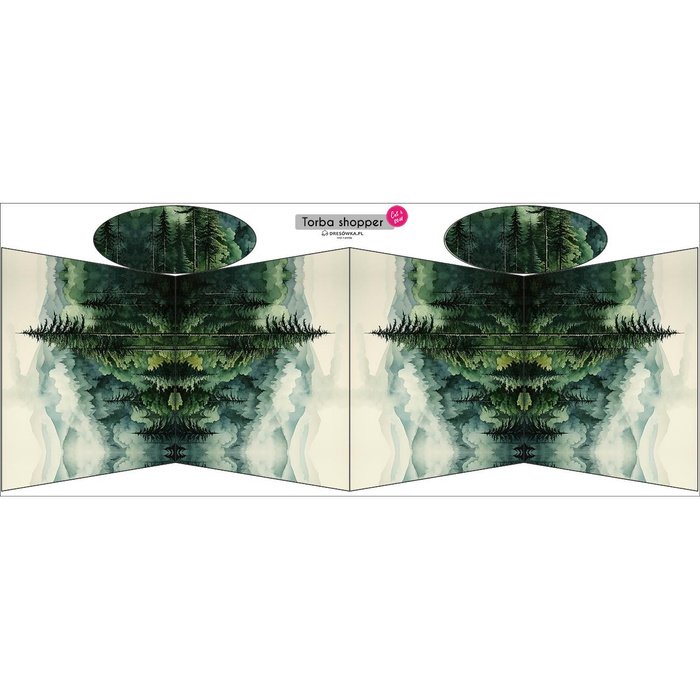 TORBA SHOPPER - WATERCOLOR FOREST WZ.1 - zestaw do uszycia