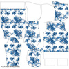 BLUZA DAMSKA (POLA) CLASSIC Z KAPTUREM - KWIAT WANILII (CLASSIC BLUE) -  dzianina pętelkowa XXL