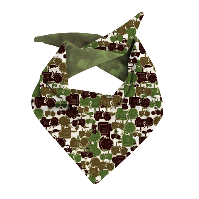 DZIECIĘCA CZAPKA I CHUSTA (CLASSIC) - TRAKTORY / zielone 48-50