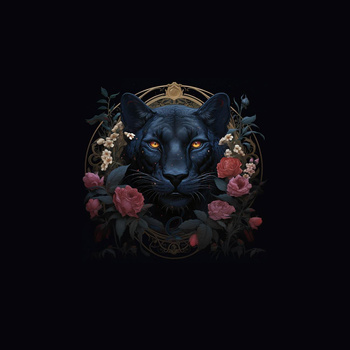 GOTHIC PANTHER - Paneel (60cm x 50cm)- Single Jersey mit Elastan ITY