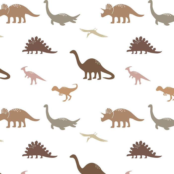 HNĚDÍ DINOSAUŘI VZ. 2 - organický úplet single jersey s elastanem 