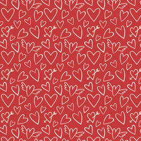 WINGED HEARTS / red (VALENTINE'S MIX) - Cotton woven fabric