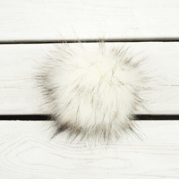 Eco fur pompom 12 cm - melange white