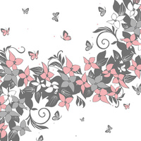 FLORAL PANEL (XL) / grey-pink - panel, looped knit