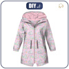 KIDS PARKA (ARIEL) - UNICORNS AND FLOWERS pat. 2 (WONDERLAND) - softshell (110/116)