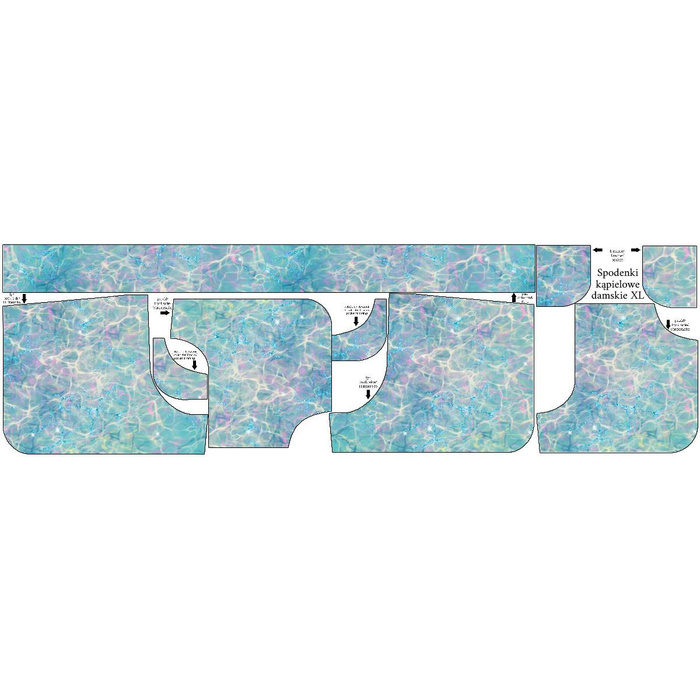 Damskie spodenki kąpielowe - TĘCZOWY OCEAN wz. 2 S