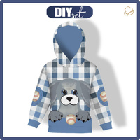 KID'S HOODIE (ALEX) - DOGGIE MARK - looped knit fabric (98/104)