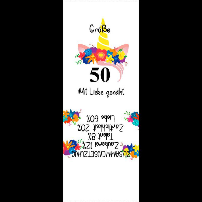 Mädchen Textillabel "EINHORN / Kranz" DE - 9 Stck Set / Größe nach Wahl