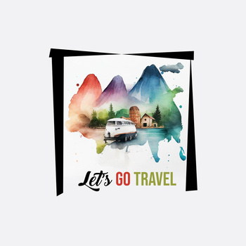 LET'S GO TRAVEL - PANEL (75cm x 80cm) tkanina wodoodporna