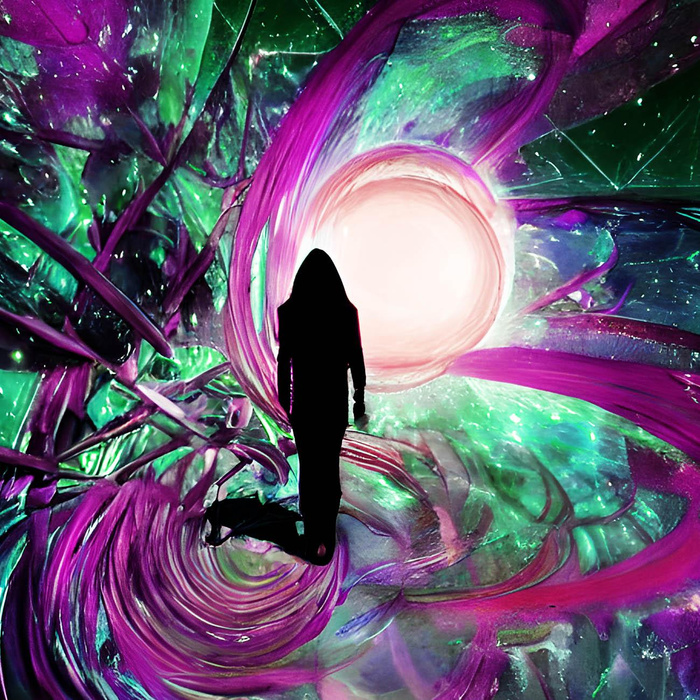 UNIVERSE - PANEL (75cm x 80cm) dzianina drapana z elastanem ITY