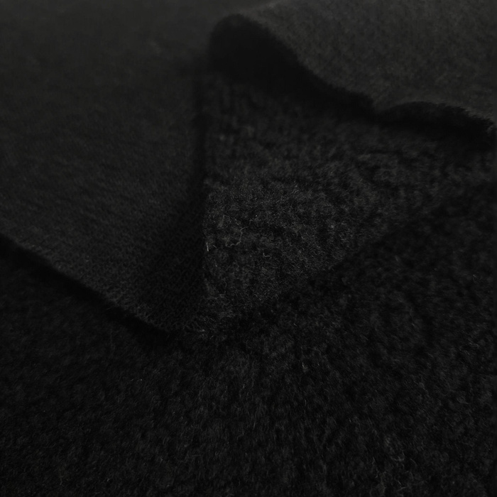 Sweater Knit Fabric - Wool BERGEN / BLACK