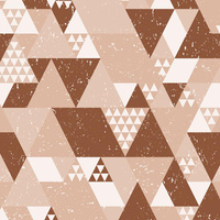 TRIANGLES / brown - Cotton woven fabric