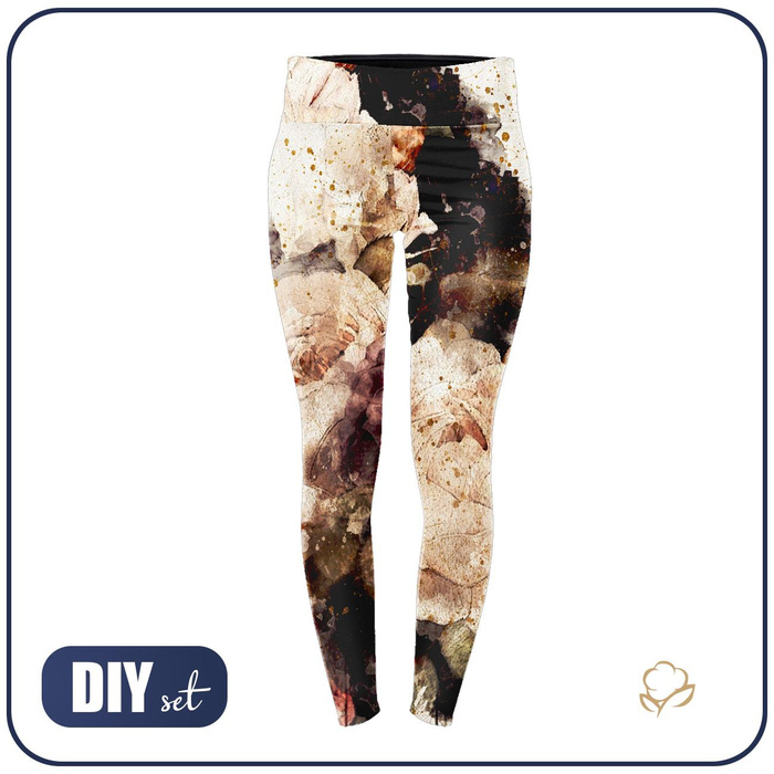 SPORTS LEGGINGS - WATERCOLOR FLOWERS PAT. 4 - XS