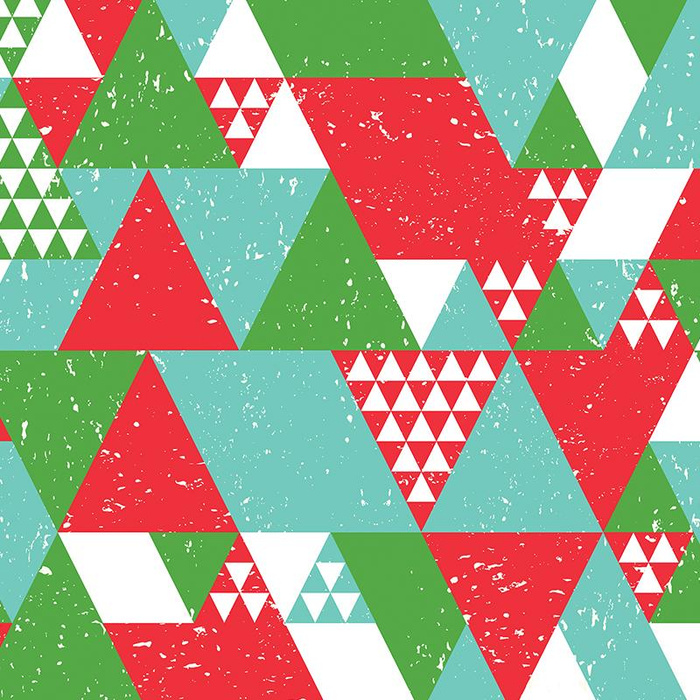 TRIANGLES / mint - Cotton woven fabric