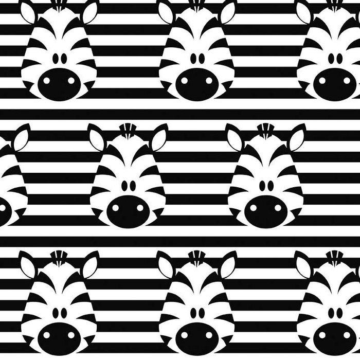 ZEBRAS / weiß - Baumwoll Musselin
