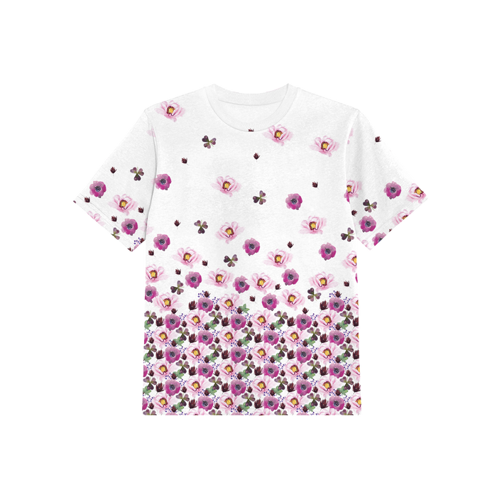 2-PACK - T-SHIRT DZIECIĘCY - KWIATY I KLEKSY - ZESTAW DO USZYCIA (152/158)