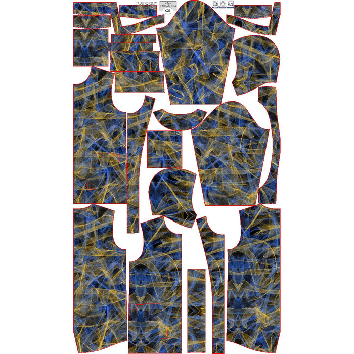 MEN'S PARKA (TOM) - NEON SCRIBBLE pat. 3 - sewing set XXL