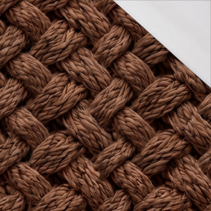 DESIGN - BROWN - single jersey z elastanem ITY