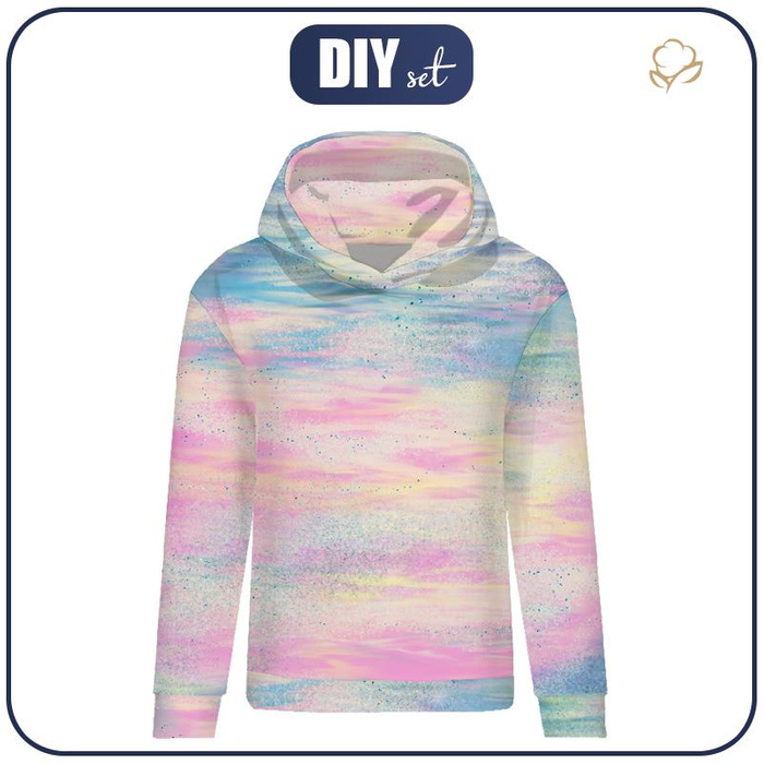 DÁMSKA MIKINA (POLA) CLASSIC S KAPUCÍ - DUHOVÝ OCEÁN vz. 5 - teplákovina