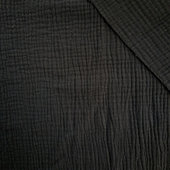 Cotton Muslin Double Gauze - BLACK