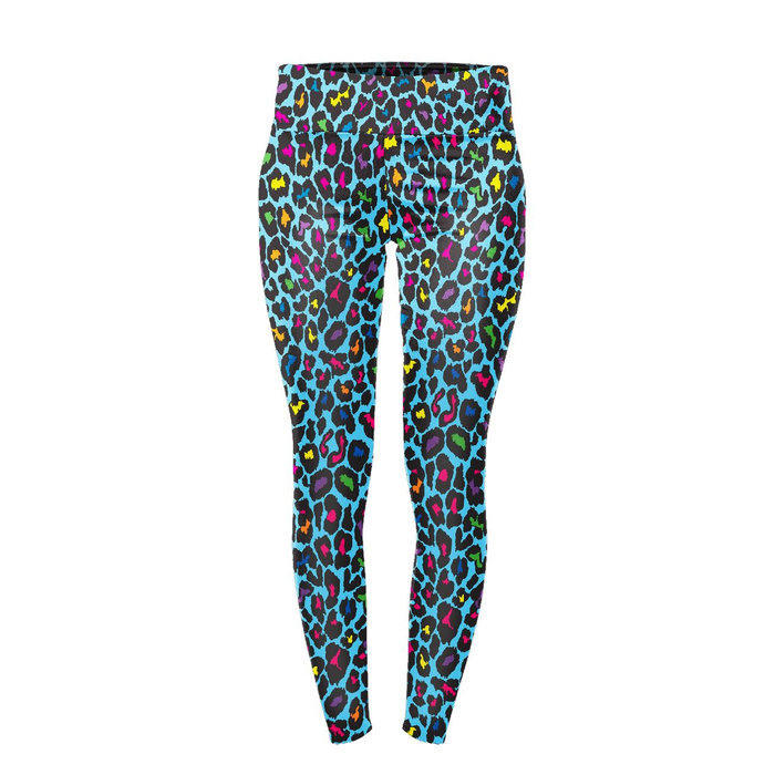 SPORTS LEGGINGS - NEON LEOPARD PAT. 3 - L