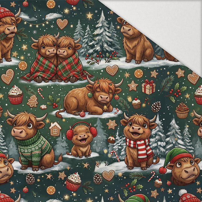 CHRISTMAS HIGHLAND COWS - Hydrophober angerauter Wintersweat
