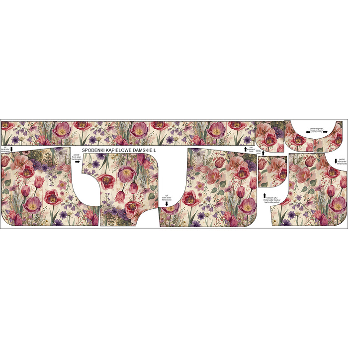 Damskie spodenki kąpielowe - PASTEL FLOWERS WZ. 30 - zestaw do uszycia