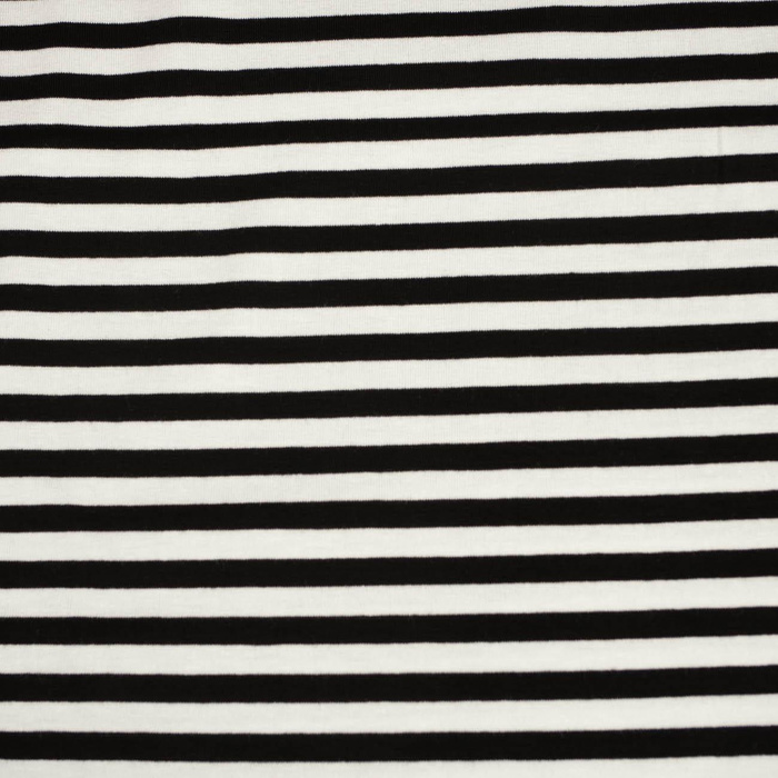 VISCOSE JERSEY - BÍLÉ / ČERNÉ PRUHY 0,7 cm x 0,7 cm