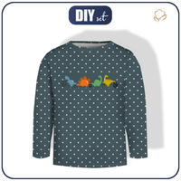 Longsleeve - COLORFUL DINOSAURS - sewing set (86/92)