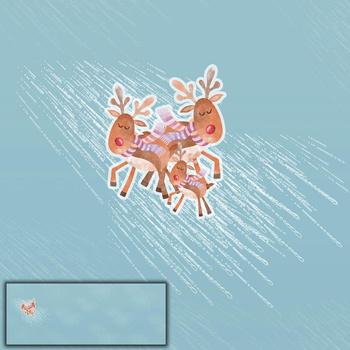 RODZINA RENIFERÓW (ŚWIĄTECZNE RENIFERY) - PANEL PANORAMICZNY (60 x 155cm)