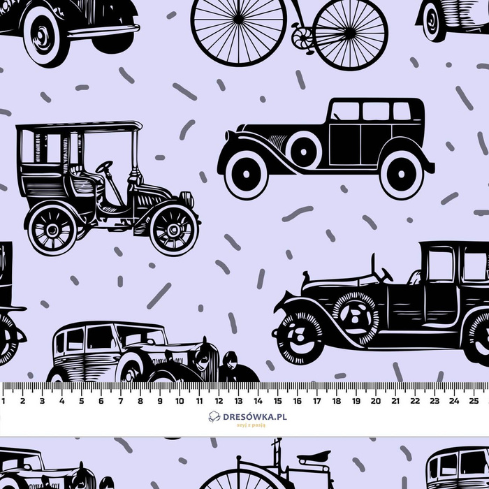 BLACK OLD CARS - lekka dzianina drapana